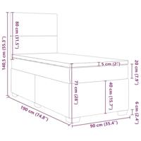 Boxspring met matras fluweel zwart 90x190 cm - thumbnail