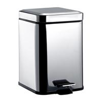 Emco System 2 afvalemmer 5 l. met deksel vierkant Chroom - thumbnail