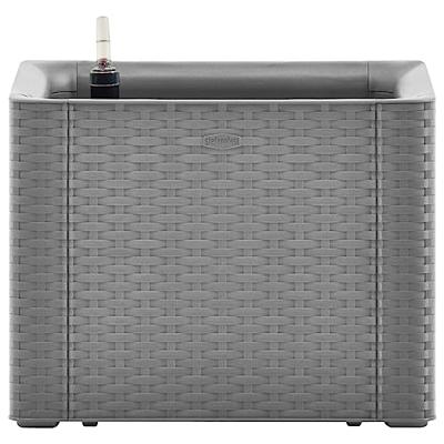 VidaXL Plantenbak hoog met zelfbewateringssysteem 43x43x33 cm grijs VidaXL Plantenbak hoog met zelfbewateringssysteem 43x43x33 cm grijs