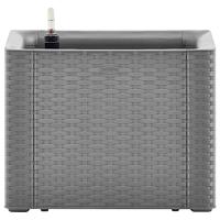 VidaXL Plantenbak hoog met zelfbewateringssysteem 43x43x33 cm grijs - thumbnail