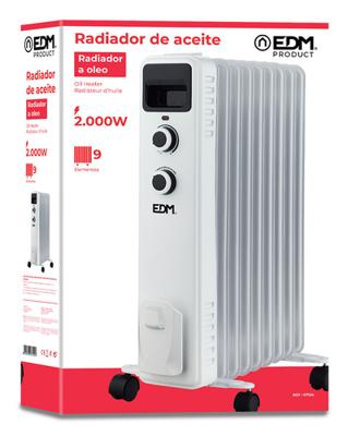 Olieradiator (9 kamers) EDM 07124 07124 Wit 2000 W