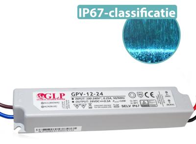 GLP 24 volt 12 watt 0,50 ampère LED voeding waterdicht