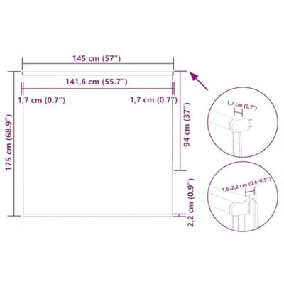 Rolgordijn 145x175 cm stofbreedte 141,6 cm verduisterend geel