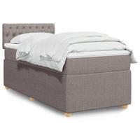 Boxspring met matras stof taupe 90x190 cm - thumbnail