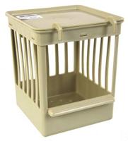 Beeztees nestkast van kunststof met haken voor vogel beige 11 x 11 x 14 cm - thumbnail