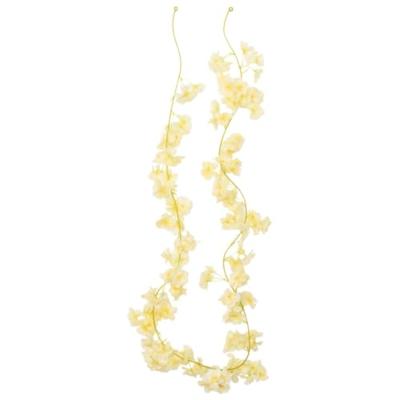 VidaXL Kerstslingers met bloemen 6 st 180 cm champagnekleurig VidaXL Kerstslingers met bloemen 6 st 180 cm champagnekleurig