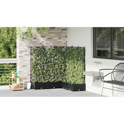 VidaXL Tuin bloempot 5 pcs zwart 120 x 120 x 125,5 cm staal VidaXL Tuin bloempot 5 pcs zwart 120 x 120 x 125,5 cm staal
