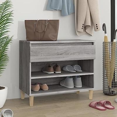 VidaXL Schoenenkast 70x36x60 cm bewerkt hout sonoma grijs VidaXL Schoenenkast 70x36x60 cm bewerkt hout sonoma grijs