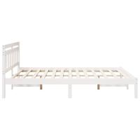 Bedframe met hoofdeinde Wit 160 x 200 cm Massief grenenhout - thumbnail