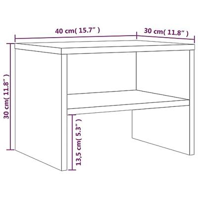 Nachtkastje 40x30x30 cm bewerkt hout grijs sonoma eikenkleurig
