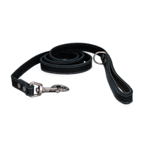 Spotted! Pro Leren Hondenlijn Zwart 1,8x130cm - thumbnail