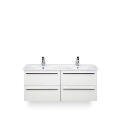 Seville Badmeubelset 120 cm - 4 laden Wit Hoogglans - Keramische Wastafel Wit Enjoy