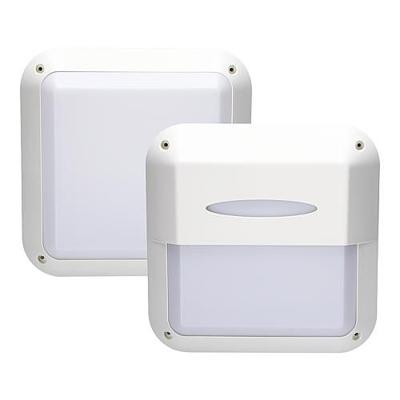 LED Buitenlamp - Muur/Plafond - Vierkant - Wit - E27 - 2 afdekkingen LED Buitenlamp - Muur/Plafond - Vierkant - Wit - E27 - 2 afdekkingen