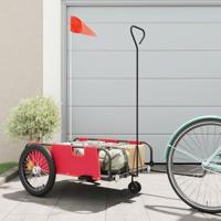 VidaXL Fietstrailer oxford stof en ijzer rood en zwart - thumbnail