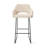 Jesper Home Barkruk 'Yanai' Slide Black, kleur Caramel Grid (zithoogte 75cm) - thumbnail