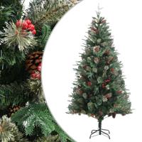 VidaXL Kerstboom met dennenappels 225 cm pvc en pe groen - thumbnail