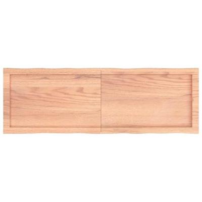 Bureaublad 120x40x6 cm behandeld massief eikenhout lichtbruin