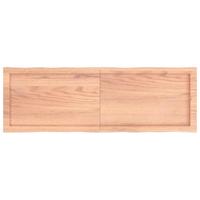 Bureaublad 120x40x6 cm behandeld massief eikenhout lichtbruin - thumbnail