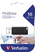Verbatim Pin Stripe USB-stick 16 GB Zwart 49063 USB-A 2.0 - thumbnail