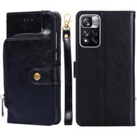 Voor Xiaomi Redmi Note 11 Pro Zipper Bag Horizontale Flip Leather Phone Case met houder & Card Slots & Lanyard (Zwart) - thumbnail