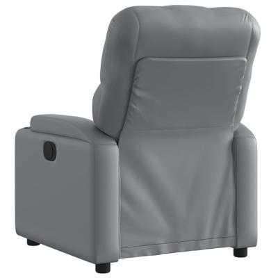 Fauteuil verstelbaar elektrisch kunstleer grijs - thumbnail