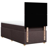 Boxspring met matras stof donkerbruin 140x200 cm - thumbnail