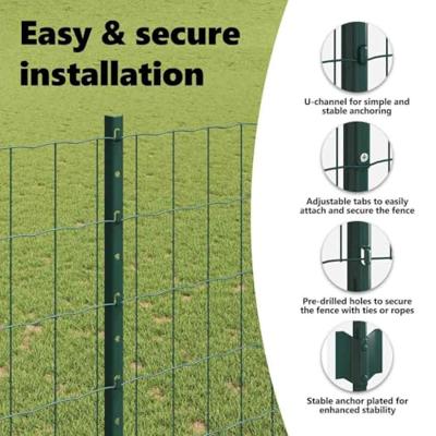VidaXL Hek met paal groen 1,4 x 10 m staal en pvc