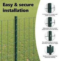 VidaXL Hek met paal groen 1,4 x 10 m staal en pvc - thumbnail