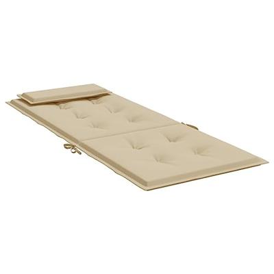 Stoelkussens 2 st hoge rug oxford stof beige