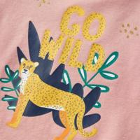 Kindershirt met lange mouwen dierenprint 92 lichtroze - thumbnail