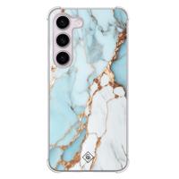 Samsung Galaxy S23 Plus shockproof hoesje - Marmer lichtblauw - thumbnail