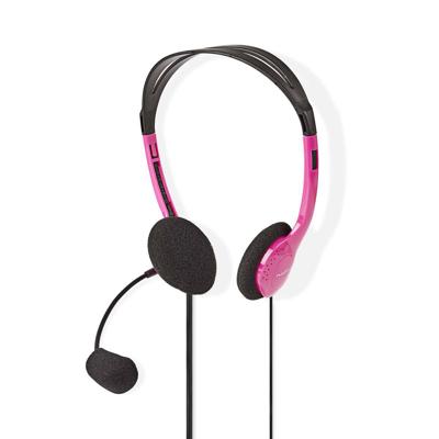 Nedis PC-Headset | On-Ear | Stereo | 2x 3.5 mm | 2 m | Roze | 1 stuks - CHST100PK CHST100PK Nedis PC-Headset | On-Ear | Stereo | 2x 3.5 mm | 2 m | Roze | 1 stuks - CHST100PK CHST100PK