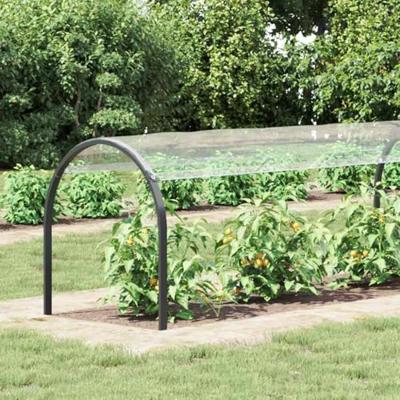 VidaXL Plantenafdekking met zeilringen 1x8 m pvc