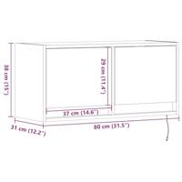 Tv-wandmeubel met LED 80x31x35 cm grijs sonoma eikenkleurig - thumbnail