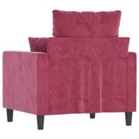 Fauteuil 60 cm fluweel wijnrood - thumbnail