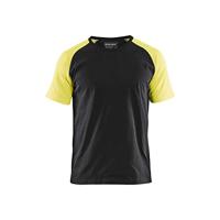 Blåkläder T-Shirt 35151030 | Zwart/High-Vis Geel | Maat XXL - 7330509685426 - thumbnail
