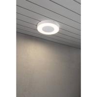 Wandlamp Konstsmide Carrara 7985-250 mat wit round 27cm remote control, vandalismebestendig glas - thumbnail