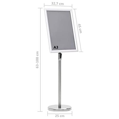 VidaXL Posterstandaard a3 aluminiumlegering zilverkleurig
