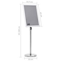 VidaXL Posterstandaard a3 aluminiumlegering zilverkleurig - thumbnail