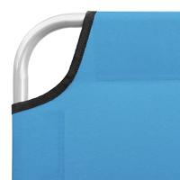 Ligbed inklapbaar staal en stof turquoiseblauw - thumbnail