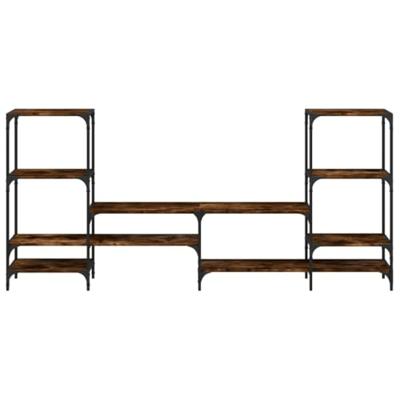 Tv-meubel 206,5x28,5x95 cm bewerkt hout gerookt eikenkleurig