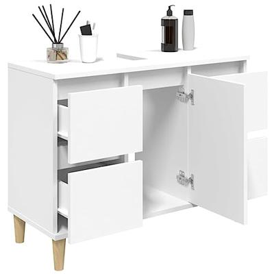 Wastafelkast 80x33x60 cm bewerkt hout wit Wastafelkast 80x33x60 cm bewerkt hout wit