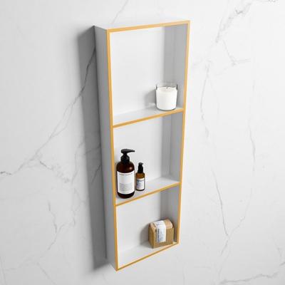 MONDIAZ EASY Nis 89,5x29,5cm in solid surface kleur Ocher | Talc. 3 vakken geschikt voor in- of opbouw