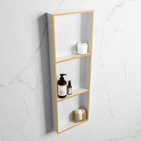 MONDIAZ EASY Nis 89,5x29,5cm in solid surface kleur Ocher | Talc. 3 vakken geschikt voor in- of opbouw - thumbnail