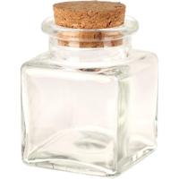 Voorraadpot glas met kurk deksel 50ml - thumbnail