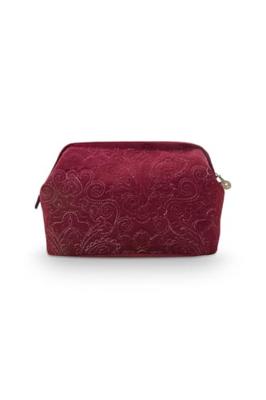 Pip Studio Pip Cosmetic Purse Extra Large Velvet Quiltey Days Red 30x20.7x13.8cm - thumbnail