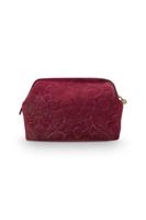 Pip Studio Pip Cosmetic Purse Extra Large Velvet Quiltey Days Red 30x20.7x13.8cm - thumbnail