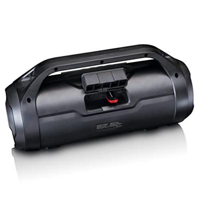 Lenco SPR-070 Boombox - IPX5 waterdichte Bluetooth Boombox - geïntegreerde 3000mAh batterij - 2 x 12 Watt RMS - FM-radio-ontvanger - lichteffecten - snoerloze muziekstreaming - zwart