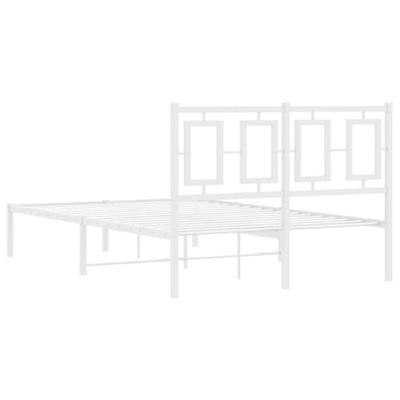 Bedframe met hoofdbord metaal wit 120x200 cm Bedframe met hoofdbord metaal wit 120x200 cm