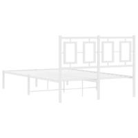 Bedframe met hoofdbord metaal wit 120x200 cm - thumbnail